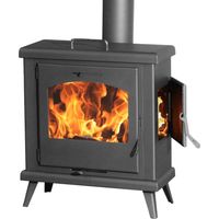 Stufa a legna Juan Panadero C3 TITANIUM 11 KW / Alta efficienza 85% / Piastra riscaldante superiore / Tripla combustione / 320 m³ / Classe energetica A+