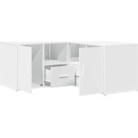 Vidaxl – Armoire d'angle blanc 160x40x45 cm en bois d'ingénierie – 90 kg de charge maximale – 2 modes d'assemblage – Grand espace de rangement