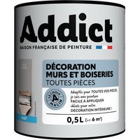 Peinture murs et boiseries mat ADDICT 0,5 litre gris fumé