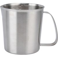 Tasse à Mesurer en Acier Inoxydable 304 avec échelle, Fond Antidérapant, Poignée Robuste, Lignes Fines pour la Maison, le Restaurant, le Bar et les Fêtes (700ML).