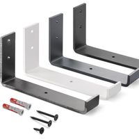 HOLZBRINK Metall Regalträger Regalhalter für Wandregal, Wandhalterung 200mm, Rohstahl mit Klarlack, 2 Stück, HLR-J-200-0000