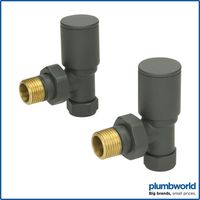Galiflo Angled 15mm Anthracite Thermostatic Radiator and Towel Rail Valves