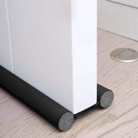 Bas de porte double isolant, Boudin de porte anti froid, Boudin de porte double isolant, Boudin protection contre courants d'air anti bruit, Joint de porte interieur universel etanche (Noir)