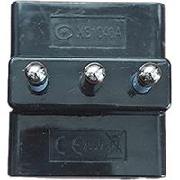 Adattatore Tripla con Spina 16A 2P+T 1 Presa Ita 10A / Schuko 16A e 2 Prese Bipasso 10/16A Colore nero
