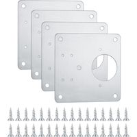 Stück Scharnier-Reparaturhalterungen, Edelstahl-Scharniere-Reparaturplatten mit Löchern, Küchenschränke, Schränke, Türen, Scharniere, flache Befestigung, Montage-Reparaturplatten, Klammern, Halterunge