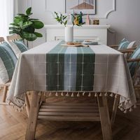 Rustic Cotton Linen Tablecloth Rectangle Table, Farmhouse Table Cloths Rectangular Table Cloth 140200cm