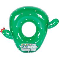 Bouée Gonflable Ronde XXL pour Piscine & Plage Ultra Confort, Flotteur Deluxe - Cactus ø130cm