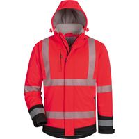 Gr .2XL (62/64) KALEB WATTIERTE WARNSCHUTZ-SOFTSHELLJACKE rot KALEB HIGH VIS