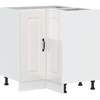 Armoire d'angle de cuisine Meuble de cuisine Kalmar blanc brillant