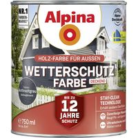 Alpina Wetterschutzfarbe deckend 0,75 L anthrazitgrau Holzschutzfarbe