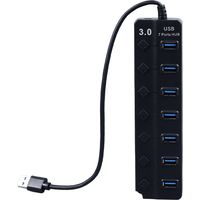Kompakter 7-Port-USB-C-Hub mit separatem Schalter für Laptops und Mobilgeräte