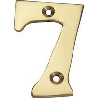 Zahl 7 aus poliertem Messing H.5,1 x B.3,5 cm CENTRALE BRICO