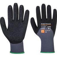 Dermiflex Ultra Plus Handschuhe Grau/Schwarz M - Größe 8