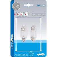 Ampoule de voiture 12V 10W SV8.5 11x38 2 pièces sous blister