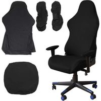 Housse de Chaise de Jeu, 4 Pièces Housse De Chaise De Bureau avec Accoudoirs Dossier De Chaise Housse De Chaise De Bureau Housse de Chaise d'ordinateur pour Chaise De Gaming Pas De Chaise