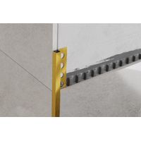 Dekoratives QS-Profil aus rostfreiem Stahl für Fliesen 1cm x 270cm - Gold satiniert