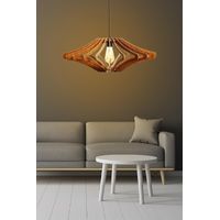 Lampadario grande a forma di angelo in MDF color noce, Ø59 cm, altezza regolabile fino a 55 cm, attacco E27, per soggiorno spazioso