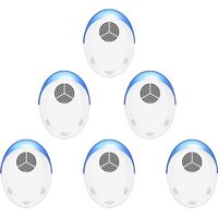 Pack of 6 rodent and insect repellents, ultrasonic repellent, non-toxic, odorless, very effective, powerful, white