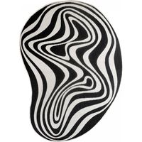 Tapis rond d'extérieur, kilim reversible LYN2 W REVERSIBLE 120x170 noir et blanc