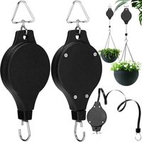 Poulies de Plantes,Crochet Suspension Escamotable pour paniers Suspendus et mangeoire à Oiseaux(2pcs)