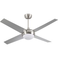 Dayron Montana Silver Deckenventilator mit Licht, 4 Flügel, 56 W, 6 Geschwindigkeitsstufen
