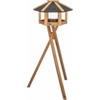 natura Futterhaus Ständer&Silo Kiefernh. Ø56x32cm/1,32m braun