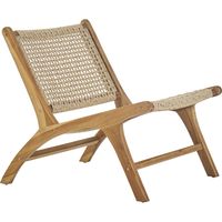 Loungesessel aus massivem Teakholz und geflochtenem Seil SUMBA