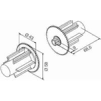 Nice 525.40004 - Soporte intermedio blanco, interasse 55 mm, para motores 35/45 mm. De associare necessariamente ai kit caperuza intermedia 575.24800.