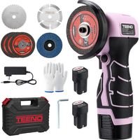 Teeno – Meuleuse d'angle sans fil 16.8V – Disque Ø 76mm – 2 batteries 2.0Ah – Moteur 19500 RPM – Pour découpe métal, bois, plastique