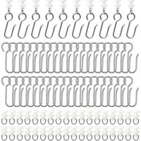 Lot de 100 Crochet de Rideau Rail Set,50 Pièces Crochets en Métal avec 50 Pièces Crochet Rideau Rail Glisseur,Patins à Rideaux