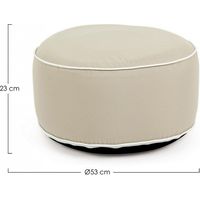 POUF IDROREPELLENTE RIHANNA GONFIABILE BEIGE DIAMETRO 53 H.23 SFODERABILE