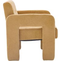 Poltrona 1 Posto con Braccioli Ergonomici Seduta Imbottita Confortevole Struttura Robusta in Ciniglia Giallo Senape