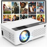 Projecteur Portable - 1080P Full HD - Écran de Projection Inclus - Compatible HDMI USB Bluetooth 5.1 - Usage Intérieur et Extérieur - 1 Pièce
