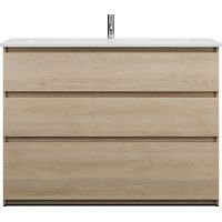 burgbad Lin20 lavabo en céramique blanc brillant avec meuble