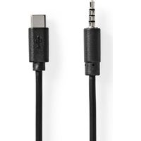 Nedis usb c adapter usb 20 usb c stecker 35 mm stecker 100 m rund vernickelt pvc schwarz box