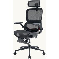 SIHOO B100 Pro Ergonomic Mesh Office Chair, Adjustable Computer Chair with 4D Dynamic Lumbar Support, 3D Extra Wide Headrest, Desk Chair with 4D Flip-Up Armrests, Footrest, Black