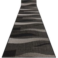 Runner SIZAL FLOORLUX design 20212 black / silver 100 cm beige 100x830 cm