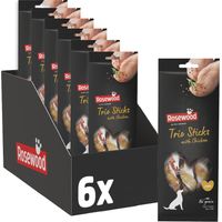 Rosewood Trio Sticks Huhn Large – Feste Kaustangen mit Huhn, Kausnack aus Rinderhaut für große Hunde, unterstützt die Zahnpflege, ohne Getreide, Gluten und künstliche Zusatzstoffe, 6er Pack (6x240 g)