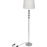 Vidaxl – Lampadaire LED haut avec 4 boules décoratives – Abat-jour en polyester – Douille E27 – Tube et base en chrome