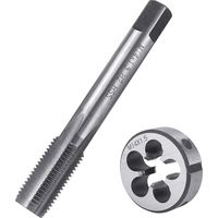 M14 X 1,5MM Jeu de Tarauds et Filières à Filetage Métrique, M14 X 1,5MM Kit de Taraudage et Filetage HSS Tarauds à Main Droite Filetage, pour Filetage Tapotement Réparation