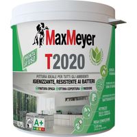 MaxMeyer T2020, Pittura per Interni Traspirante Igienizzante, Bianco, 0.75L