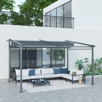 Pergola rétractable 4x3 m structure métal époxy anticorrosion toile Polyester180 g m² Incluse Gris