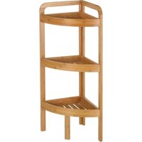 Étagère d'Angle pour WC ou Salle de Bain en Bambou