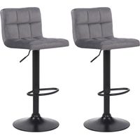 2er Set Barhocker Feni Samt grau