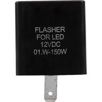 Clignotant noir 12V à 2 broches, relais de clignotant pour moto, indicateur LED