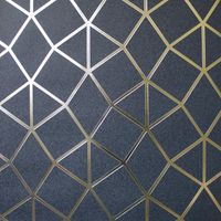 Navy Silver Geometric Wallpaper Fine Decor Textured Metallic Vinyl