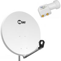 Antenne parabolique 80cm acier pré-zingué – LNB Twin HD 4K 0,1dB – Support de fixation Az/El – Gain 38,8dB à 12,625GHz – Hdsat