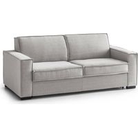 Talamo Italia Schlafsofa Giuliana, 2-Sitzer-Sofa, 100% Made in Italy, Wohnzimmersofa mit drehbarer Öffnung, aus gepolstertem Stoff, mit Standard-Armlehnen, Cm 180x95h90, Grau
