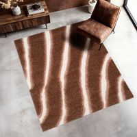 Tapis intérieur motif rayé marron - Nya 160 x 230 cm