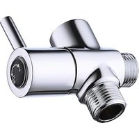 Inverseur de robinet Vanne de douche à 2 voies Inverseur en laiton Adaptateur de douche Inverseur pour douche à main Tuyau de douche Pommeau de douche Chrome poli